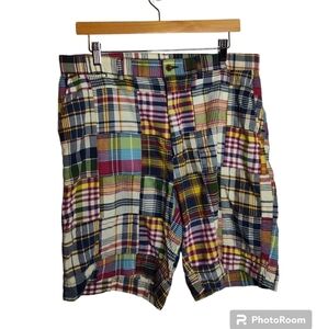 ☀️Polo Ralph Lauren Madras Plaid Prospect Short, approximately 32-34 waist